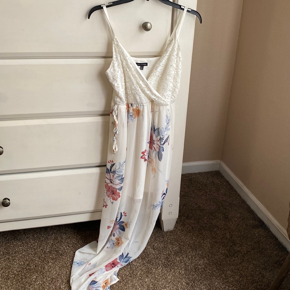 Cream Floral Maxi Dress
